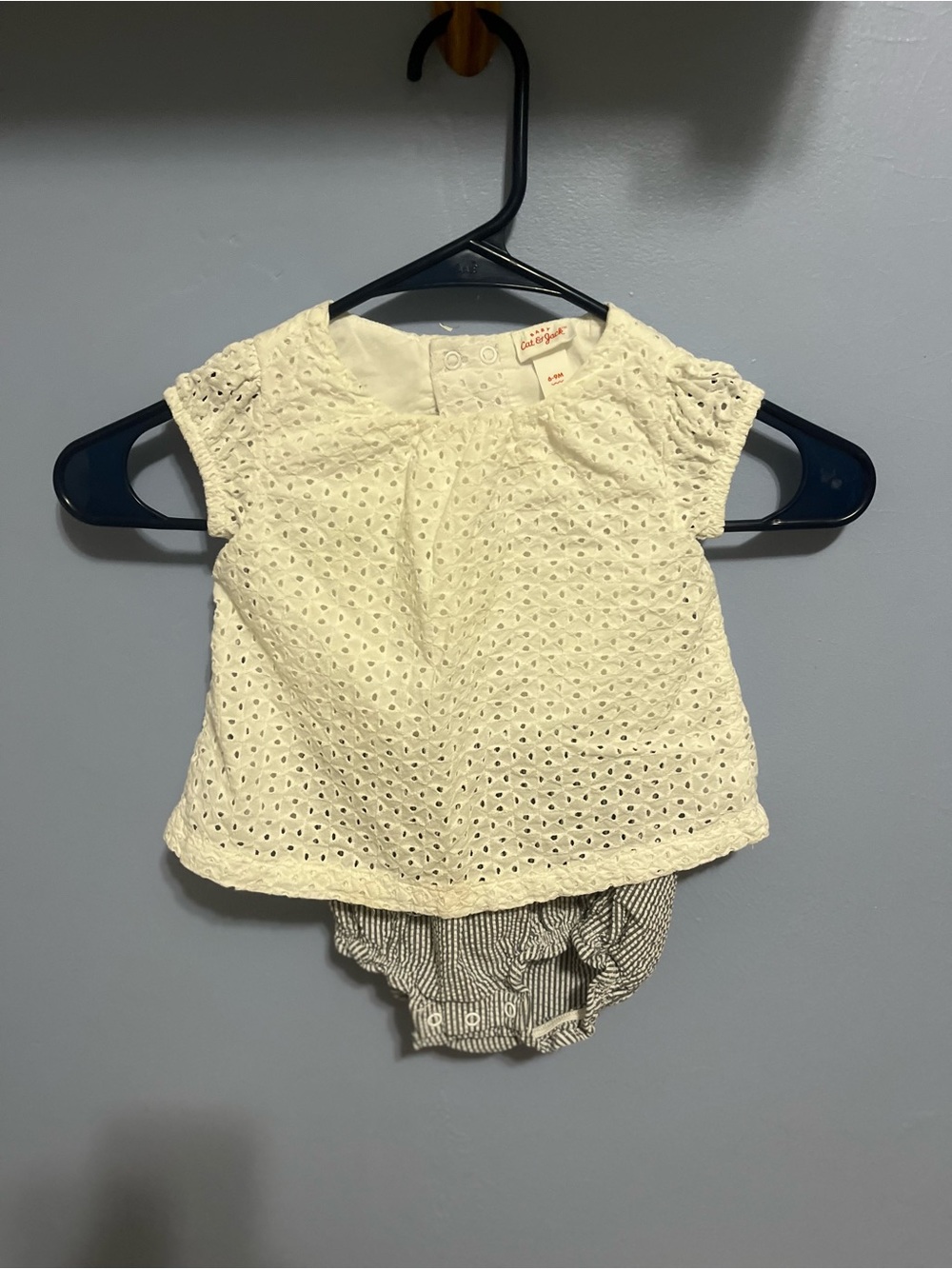 Cat & Jack Baby Eyelet Top - White